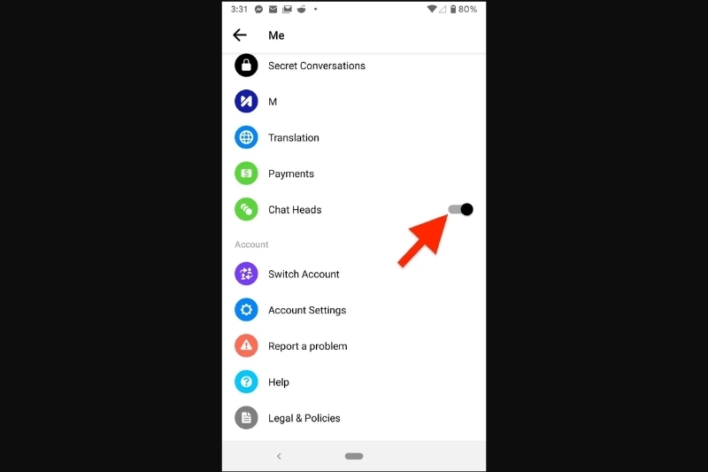 Messenger lỗi bong bóng chat 2