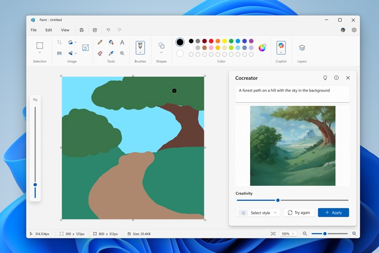 Microsoft Paint 11.2502.121.0: Nâng tầm sáng tạo với AI Cocreator