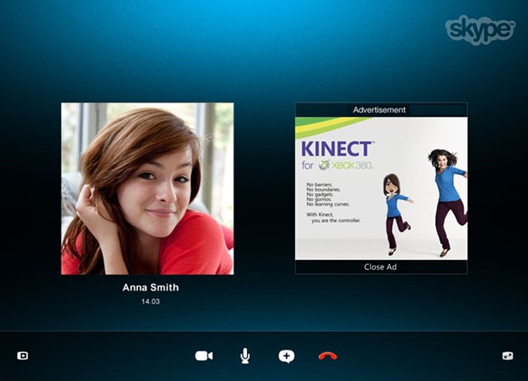 Quảng cáo trong Skype. Ảnh minh hoạ.