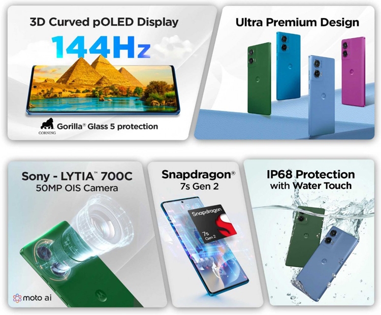 Motorola Moto G96 ra mắt với Snapdragon 7s Gen 2 và màn hình OLED 144Hz