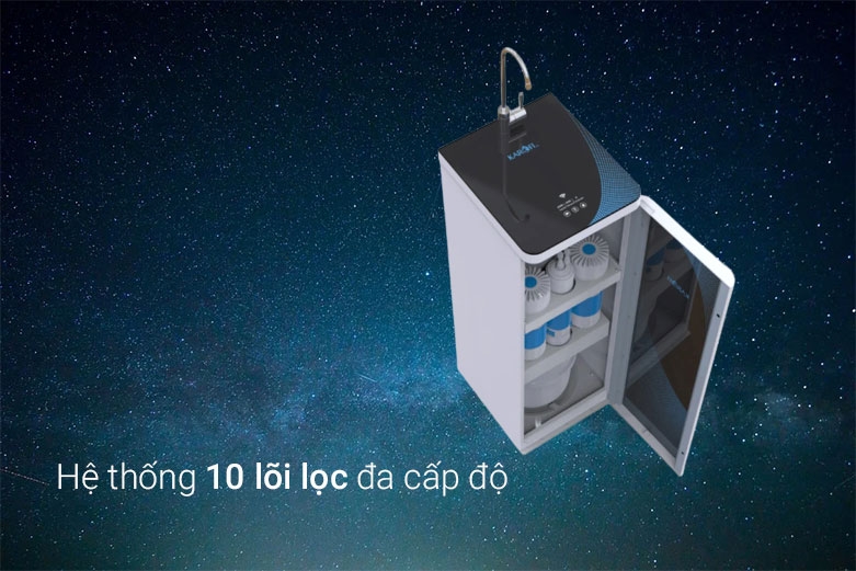 Máy lọc nước Karofi 10 lõi KAQ-O07 trang bị lõi lọc 10 cấp hiệu quả