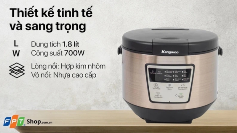 Nồi cơm điện tử Kangaroo 1.8 lít KG18DR7