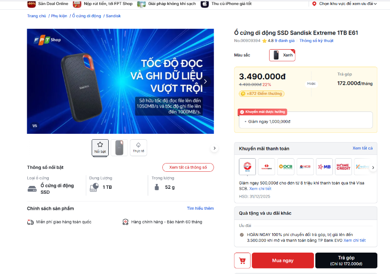 Mua ổ cứng SanDisk ở đâu uy tín - hình 5