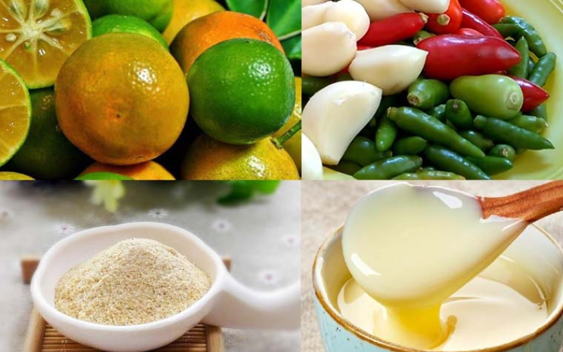 muối chấm chân gà sả tắc với sữa đặc