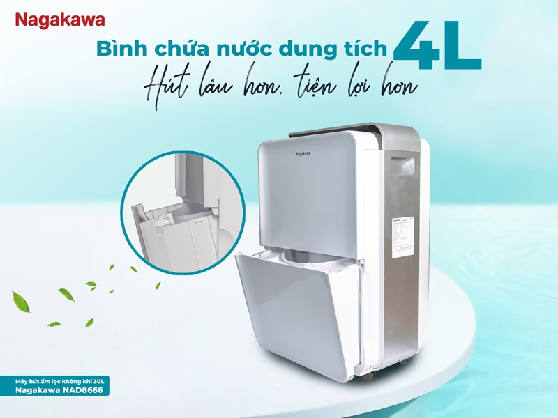 Máy hút ẩm lọc không khí 30 lít Nagakawa NAD8666 - hình 7