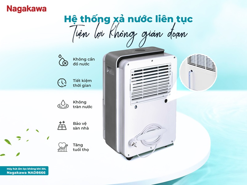 Máy hút ẩm lọc không khí 30 lít Nagakawa NAD8666 - hình 6