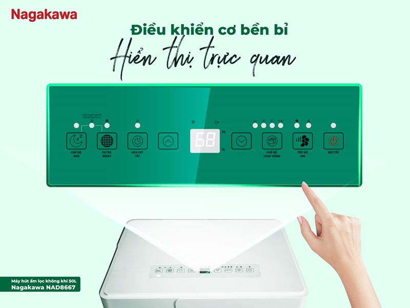 Máy hút ẩm lọc không khí 50 lít Nagakawa NAD8667 - hình 10