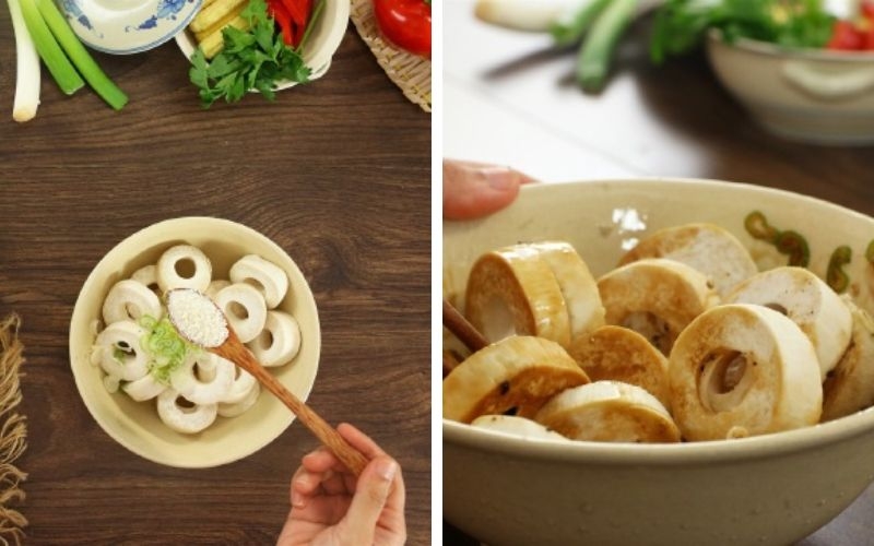 Ướp nấm xào chay
