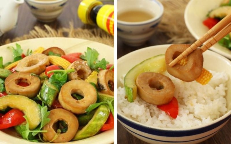 Nấm đùi gà xào chay với rau củ