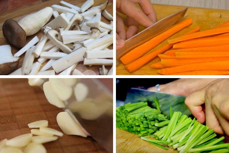 Nấm đùi gà xào giá hẹ ảnh 2