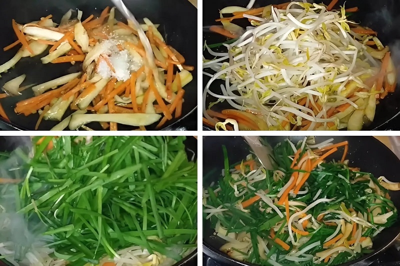 Nấm đùi gà xào giá hẹ ảnh 4