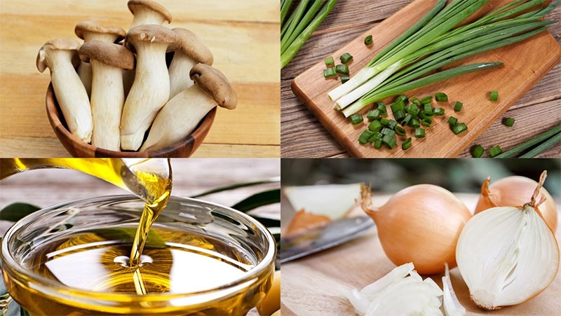 Nấm đùi gà xào hành tây hình 1