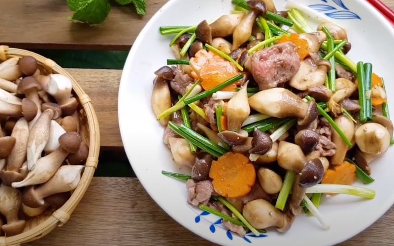 Nấm mối xào thịt bò