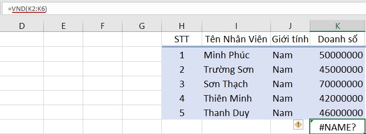 Do sử dụng các hàm không có sẵn trong Excel