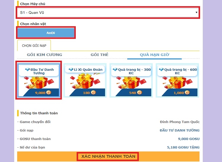 Nạp game Đỉnh Phong Tam Quốc (Hình 3)