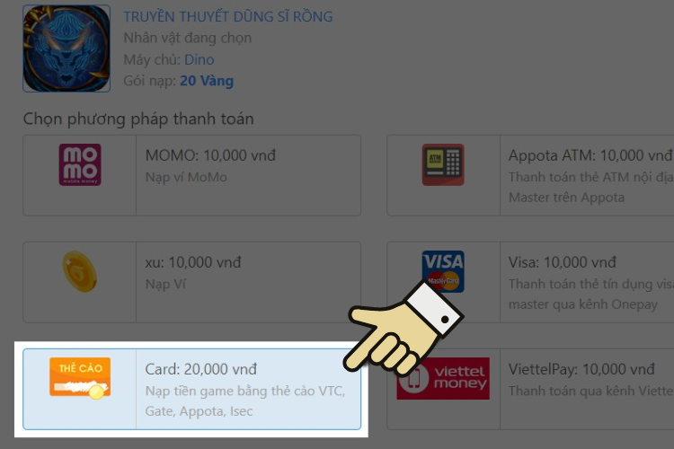 nạp thẻ Truyền Thuyết Dũng Sĩ Rồng hình 4