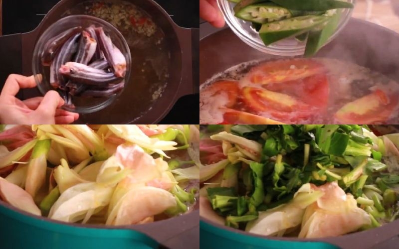 nấu nước dùng thơm ngon nấu canh chua cá chốt