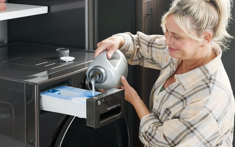 Cách cho nước xả vào máy giặt LG cửa trước