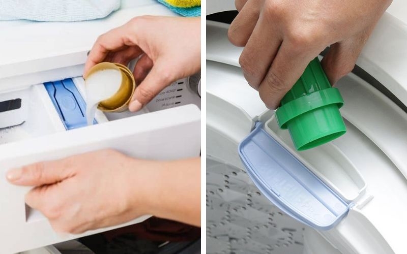 Cách bỏ nước xả vào máy giặt Panasonic có ngăn đựng nước xả