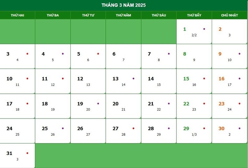 Tổng hợp ngày tốt tháng 3/2025 (hình 2)