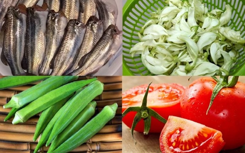 nguyên liệu làm canh chua cá chốt
