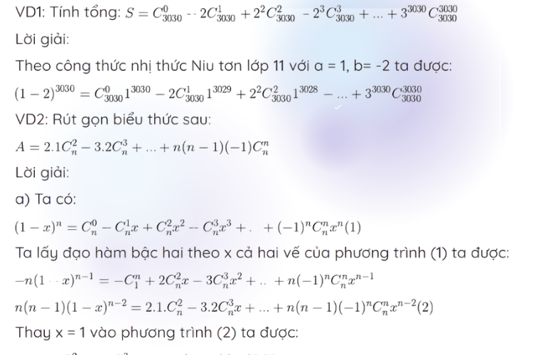 nhị thức newton lớp 10 5
