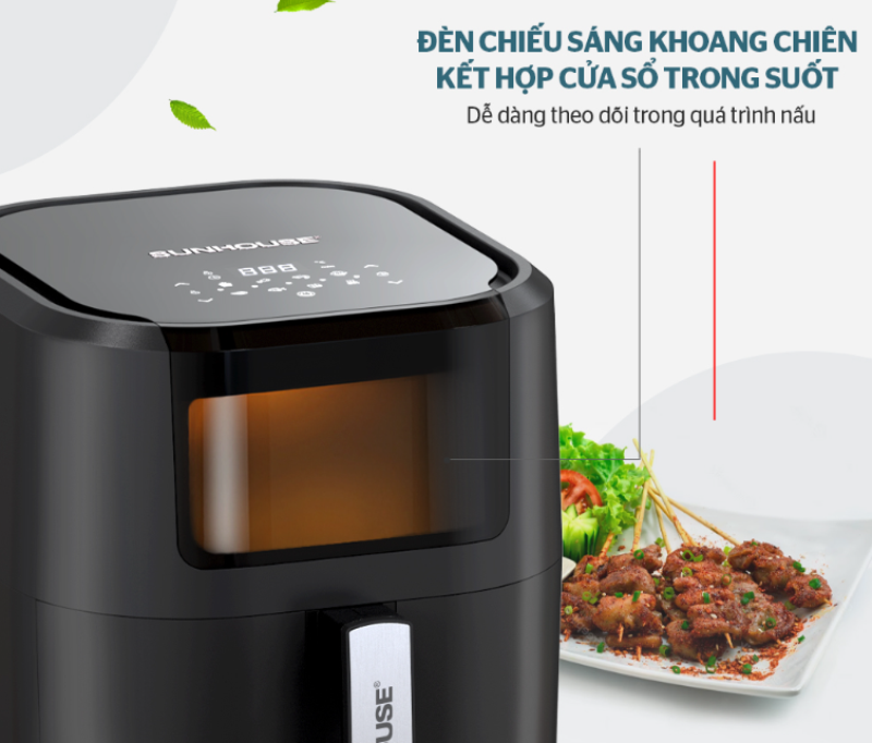 Nồi chiên không dầu điện tử Sunhouse 9 lít SHD4082 - hình 3