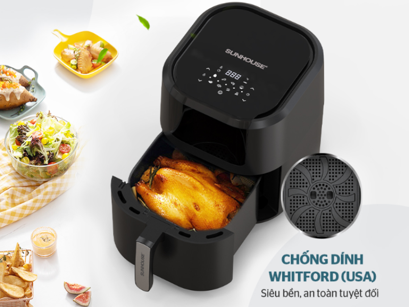 Nồi chiên không dầu điện tử Sunhouse 9 lít SHD4082 - hình 5