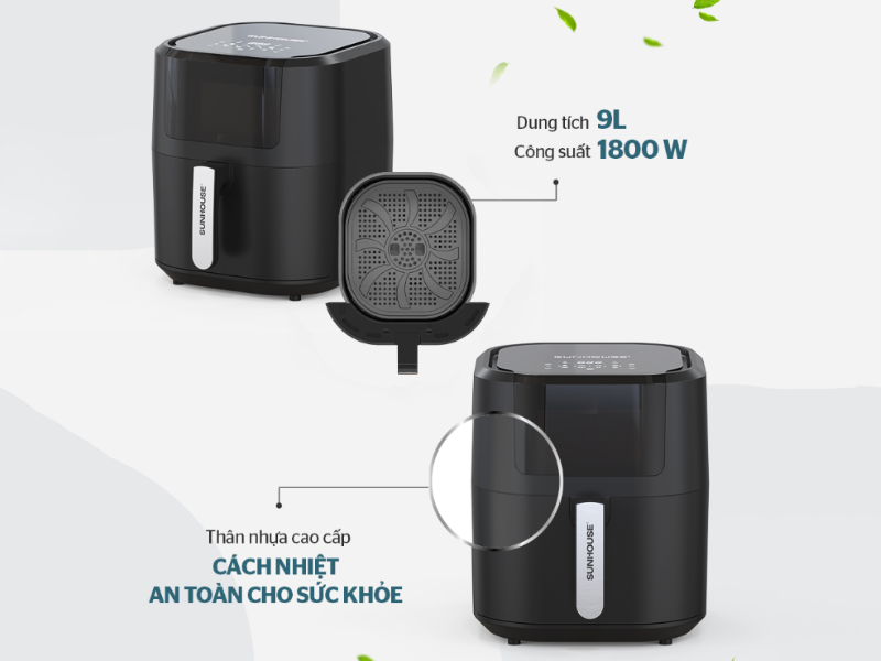 Nồi chiên không dầu điện tử Sunhouse 9 lít SHD4082 - hình 4