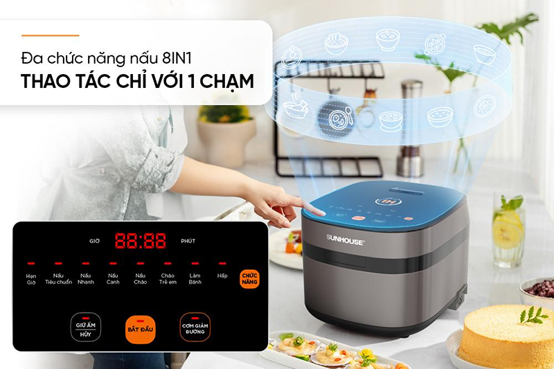 Nồi cơm điện cao tần Sunhouse 1.5 lít SHD8826 (hình 3)