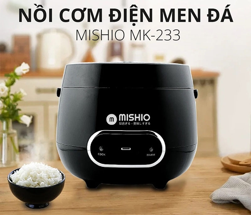 Nồi cơm điện men đá Mishio 0.8 lít MK233