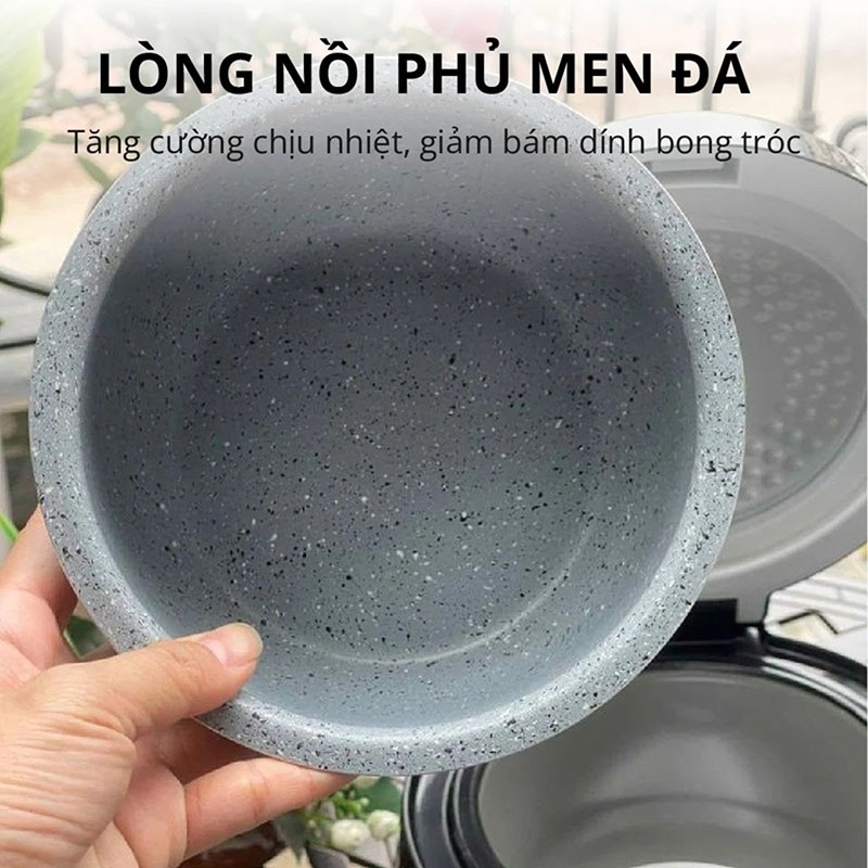Mishio MK233 tích hợp lòng nồi tráng men đá