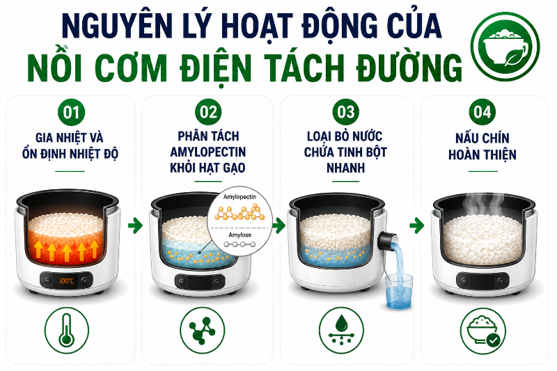 nồi cơm điện tách đường Nagakawa - hình 2