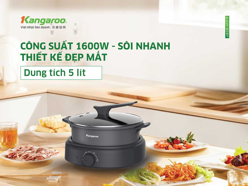 Nồi lẩu điện Kangaroo 5lít KGEH50N2 (hình 5)