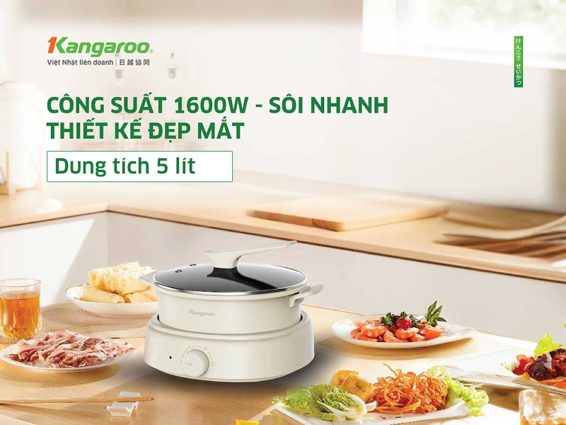 Nồi lẩu điện Kangaroo 5lít KGEH50N2B (hình 4)