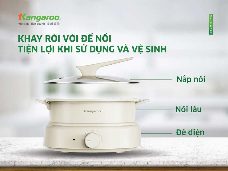 Nồi lẩu điện Kangaroo 5lít KGEH50N2B (hình 1)