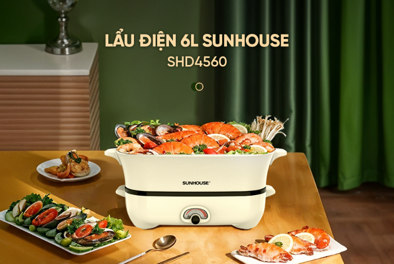 Nồi lẩu điện Sunhouse 6 lít SHD4560 (hình 1)