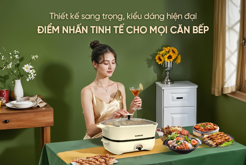Nồi lẩu điện Sunhouse 6 lít SHD4560 (hình 2)