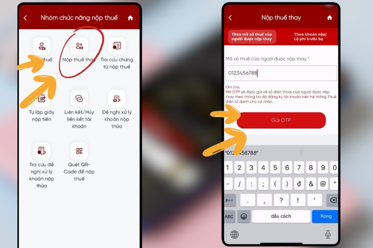 nộp thuế đất trên eTax Mobile 10