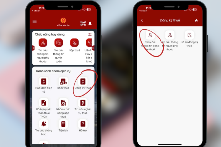 nộp thuế đất trên eTax Mobile 2