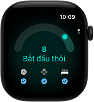 Apple Watch Series 12, vỏ nhôm, màu đen, điểm số sẵn sàng là 8, mặt ngoài bên phải, Digital Crown