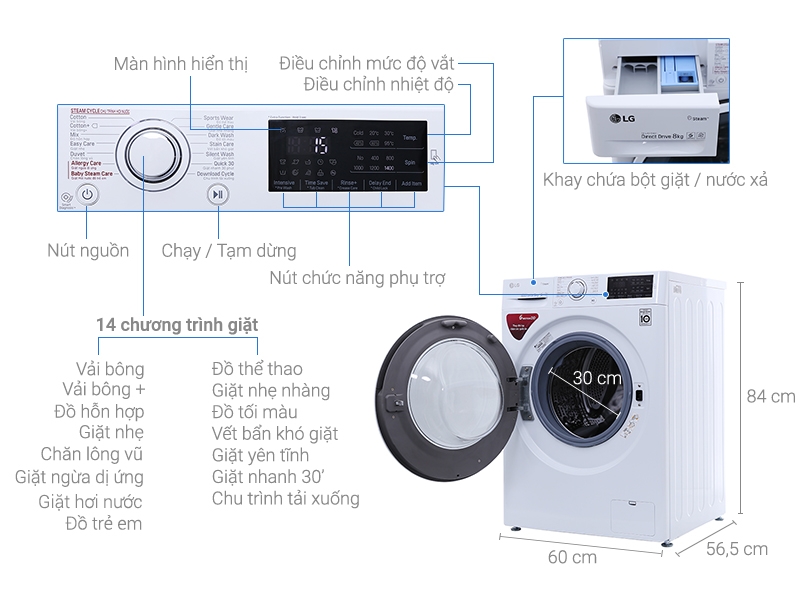 nút vệ sinh máy giặt lg cửa trước 8kg fc1408s4w2 2