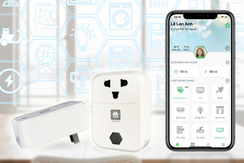 Ổ cắm thông minh Wifi Hunonic Smart Home- SK01 (hình 5)
