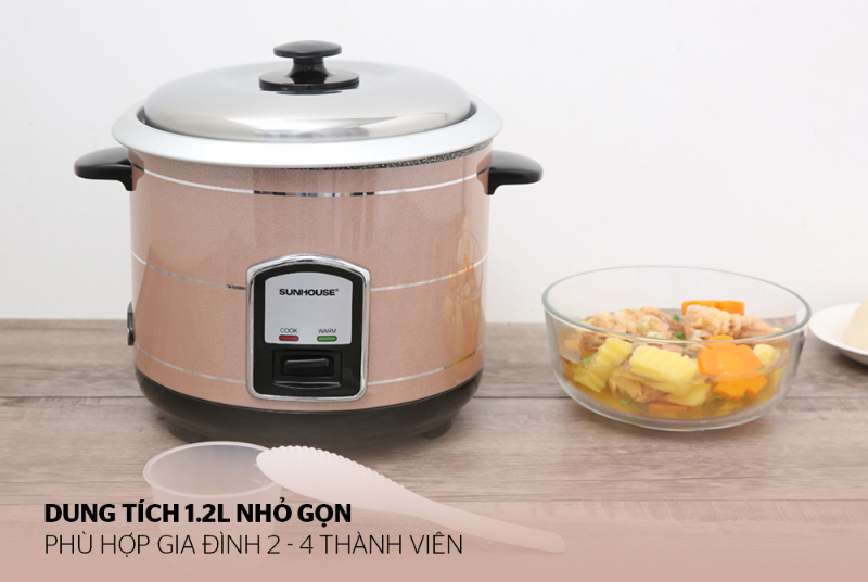 Nồi cơm điện nắp rời Sunhouse 1.2 lít SHD8105 (hình 3)