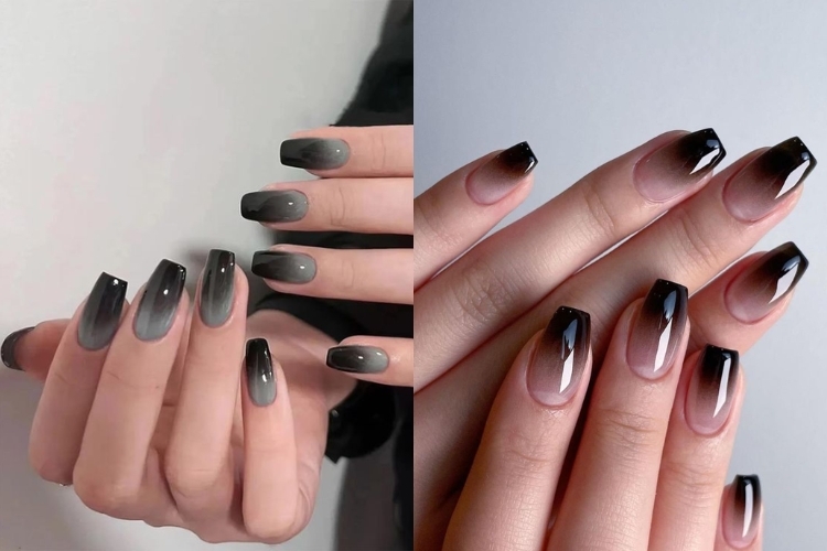 Nail ombre đen