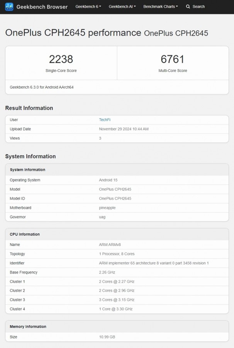 OnePlus 13R lộ diện trên Geekbench với Snapdragon 8 Gen 3