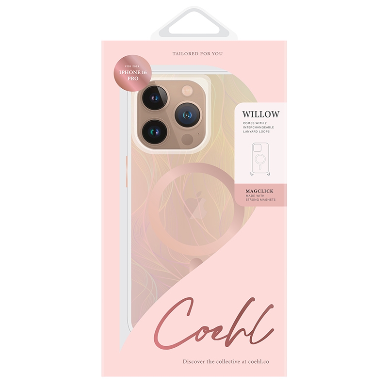 Ốp Lưng Magsafe Iphone 16 Pro Nhựa Cứng Magnetic Charging Willow Iridescent Uniq Coehl