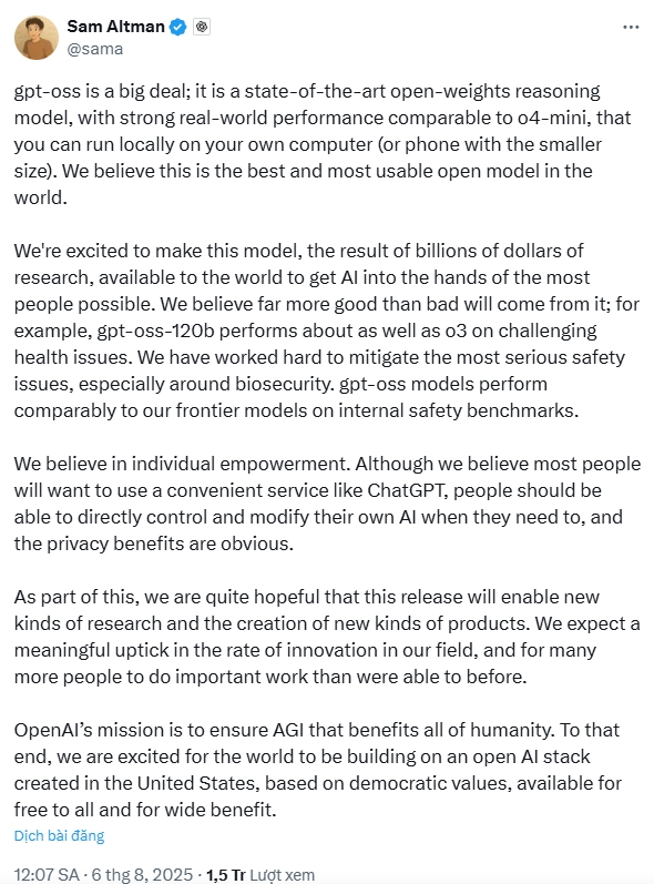 OpenAI phát hành hai mô hình AI mở, bao gồm một mô hình chạy tốt trên Mac Apple Silicon