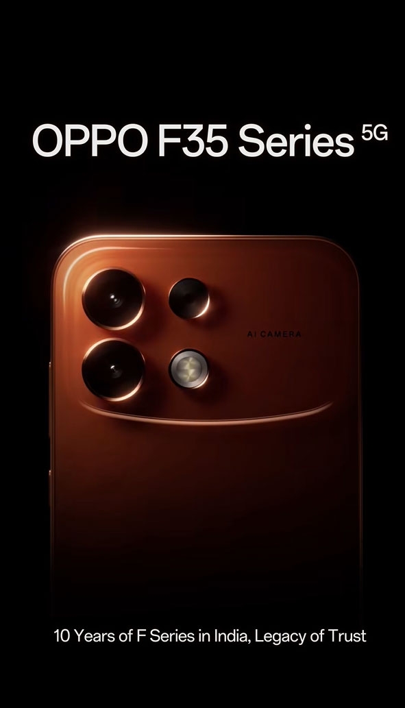 OPPO F35 Series xuất hiện với thiết kế cụm camera lớn ở mặt lưng, đánh dấu 10 năm dòng F tại Ấn Độ.