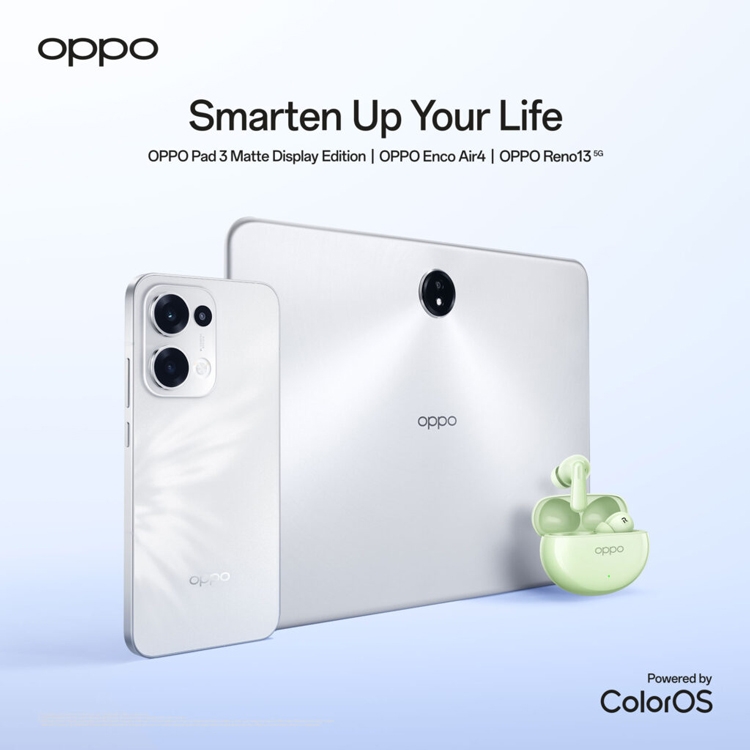OPPO Reno 13 5G, Pad 3 Matte Display Edition và Enco Air 4 sắp ra mắt tại Malaysia